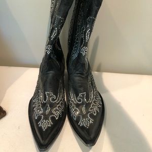 Old Gringo Eagle Crystal Swarovski Black Boots 9B